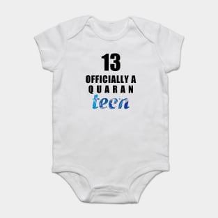 13 officially a quaranteen 13th birthday gift - Thirteen year old teenager Baby Bodysuit